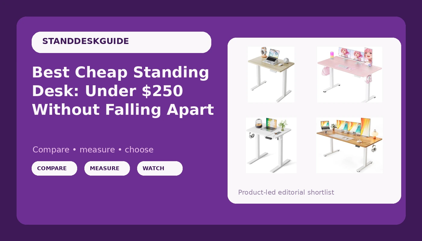 Best Cheap Standing Desk: Under $250 Without Falling Apart - StandDeskGuide review with measurements and honest opinion