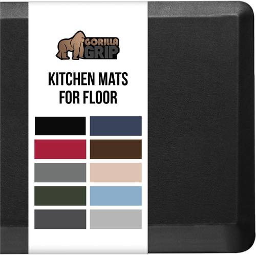 GORILLA GRIP Cushioned Antifatigue Kitchen Mat for Floor, 32x20, Black