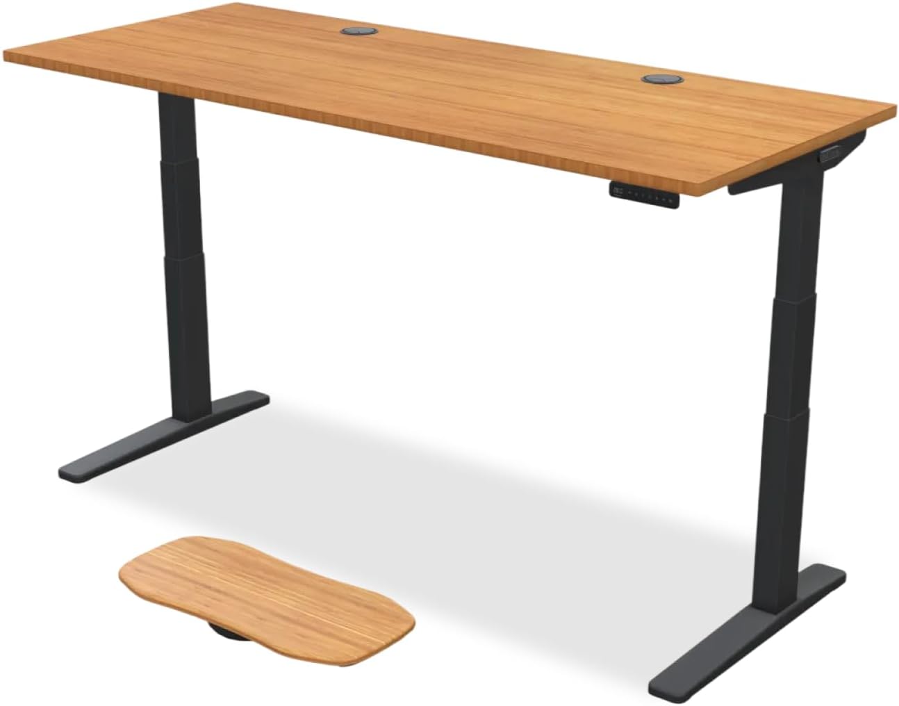 UPLIFT DESK Bamboo (72 x 30 inch) Standing Desk 2-Leg V3 Adjustable Stand Up C-Frame (Black), Advanced Keypad, Wire Grommets, Wire Tray, Rocker Board