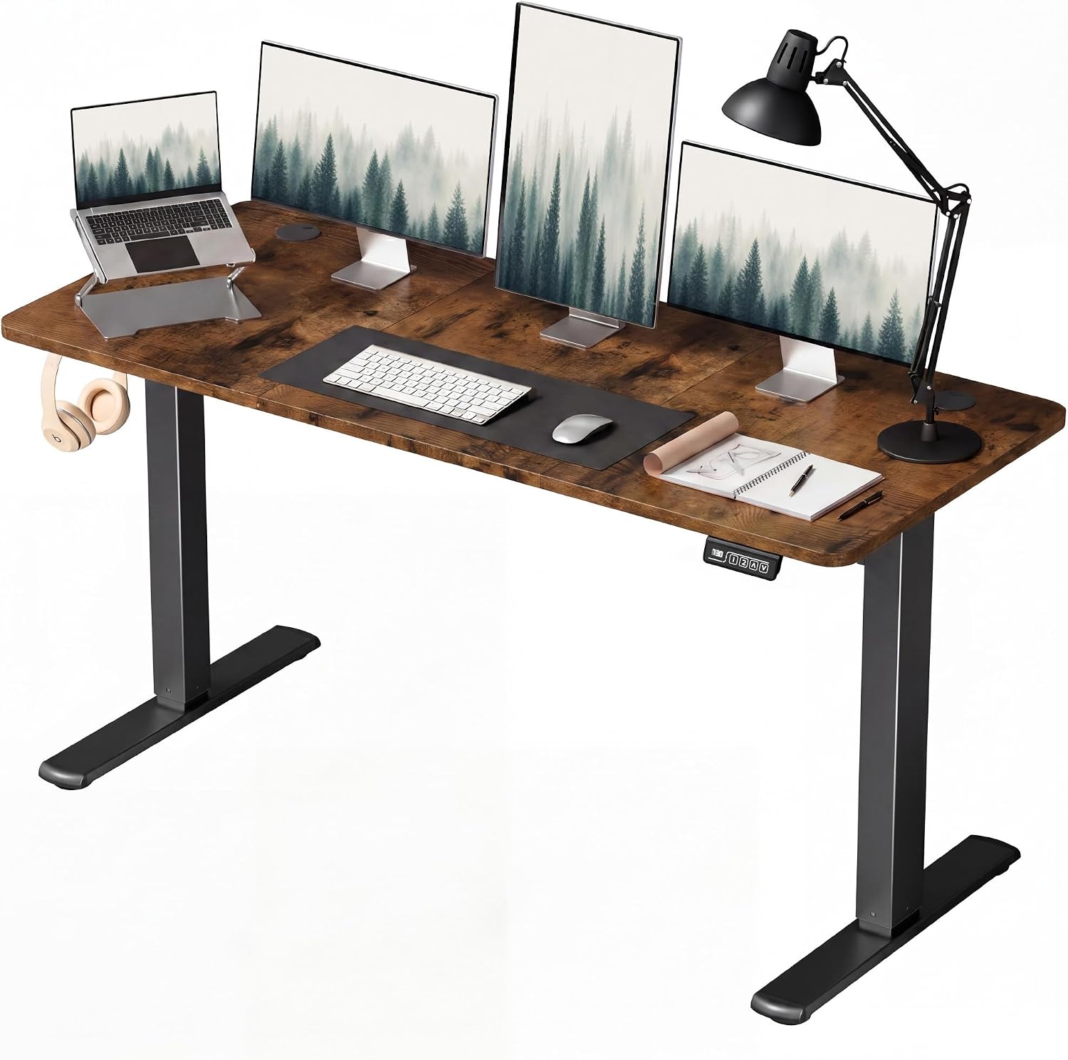 Furmax 55 Inches Electric Height Adjustable Standing Desk Home Office Desk