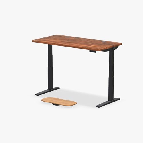 UPLIFT DESK Saman Butcher Block (60 x 30 inch) Standing Desk 2-Leg V3 Adjustable Stand Up C-Frame (Black), Advanced Keypad, Wire Grommets, Wire Tray, Rocker Board