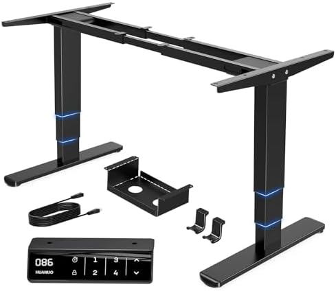 HUANUO Dual Motor Electric Standing Desk Frame, 265 lb Capacity, Black