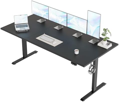 Agilestic 48x24 Inch Height Adjustable Electric Standing Desk, Rustic Brown