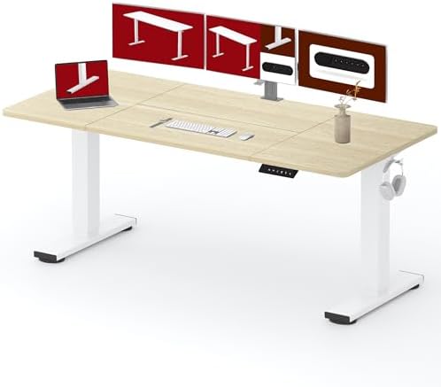 SANODESK 79x32 Inch Large Height Adjustable Ergonomic Electric Standing Desk