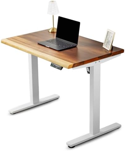 Walnut Solid Wood Standing Desk with Natural Live Edge, W60 x D27