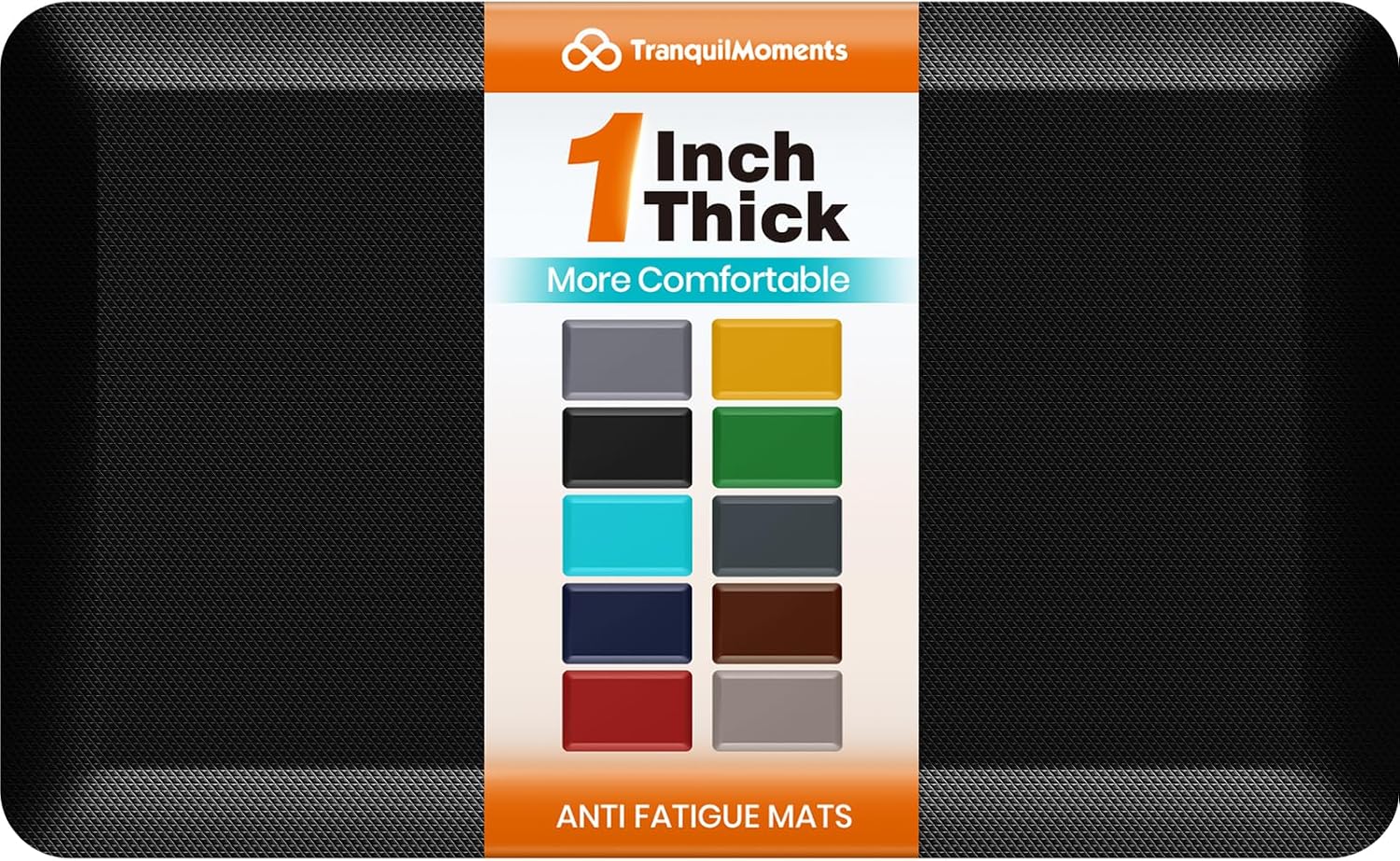 1-Inch Thick Anti-Fatigue Mat for Kitchen and Standing Desk, 20x32, Black