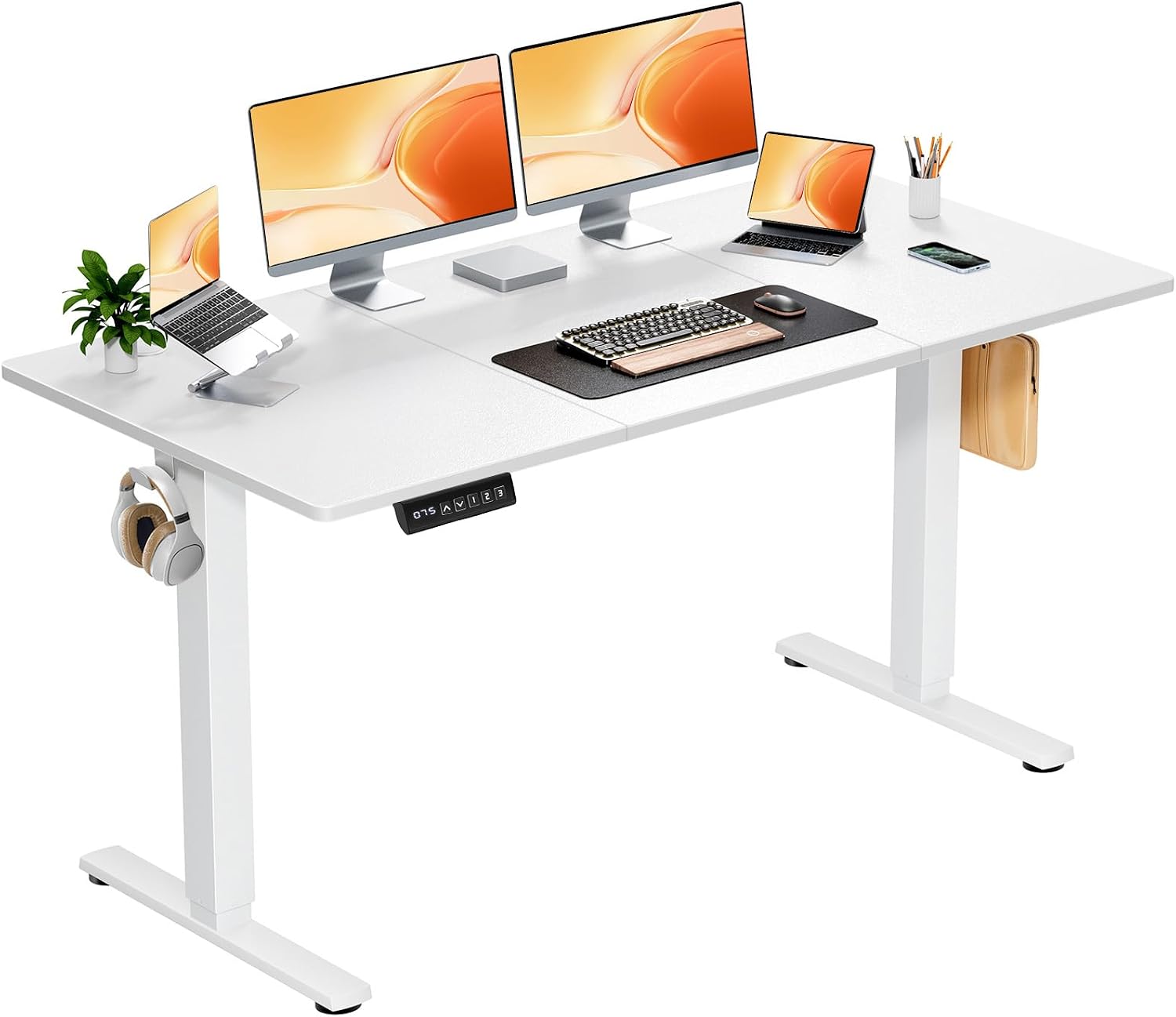 DUMOS 63 Inch Electric Standing Desk, Memory Adjustable Home Office Desk