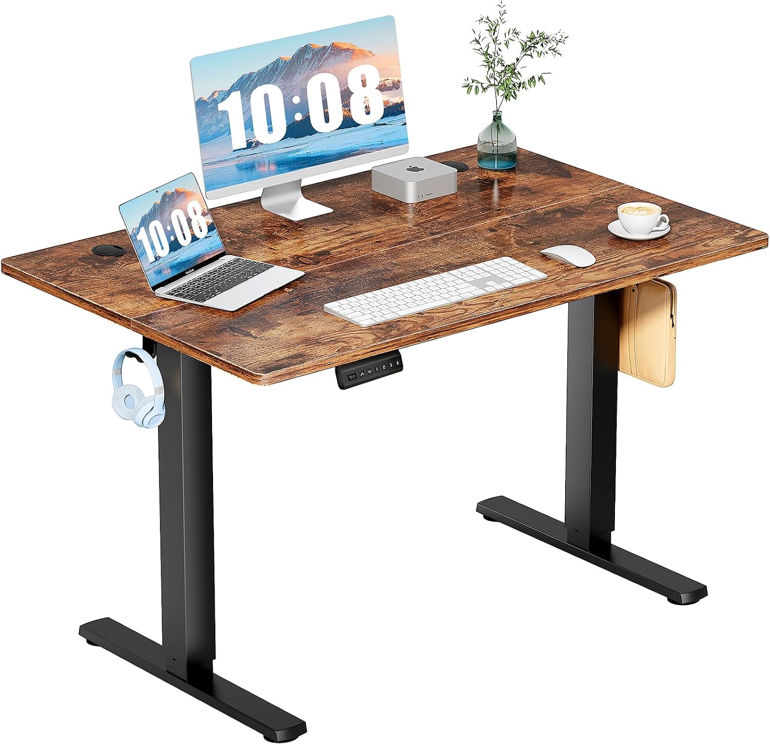 DUMOS 48.6 Inch Electric Standing Desk, Memory Adjustable Home Office Desk