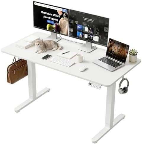 Fullpeak Electric Height Adjustable Desk for Home Office, 48 inches, Black | Height Adjustment Desk with Cable Management, 3 Memory Presets, Stable Steel Frame, 178 lbs Capacity : Home &am