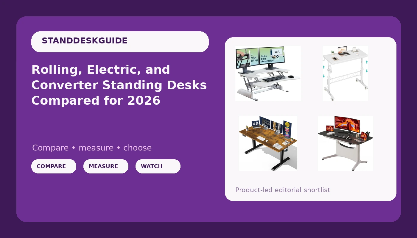 Rolling, Electric, and Converter Standing Desks Compared for 2026